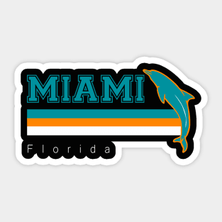 Miami Sports Football Athletic Novelty Dolphin Retro Sticker